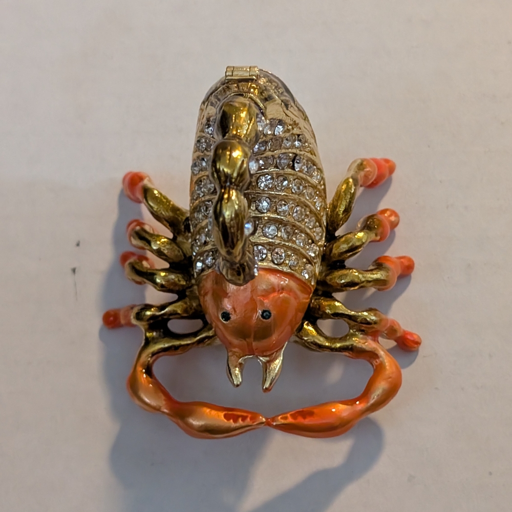 New Gold and Orange Scorpion Trinket Or Jewelry Storage